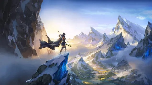 Legends Of Runeterra Anime noia a les muntanyes nevades HD fons de pantalla