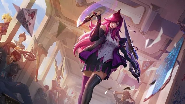 Llegendes de Runeterra katarina de cabell rosa HD fons de pantalla