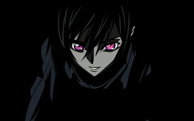 Lelouch Lamperouge portrait on black dark background 4K wallpaper