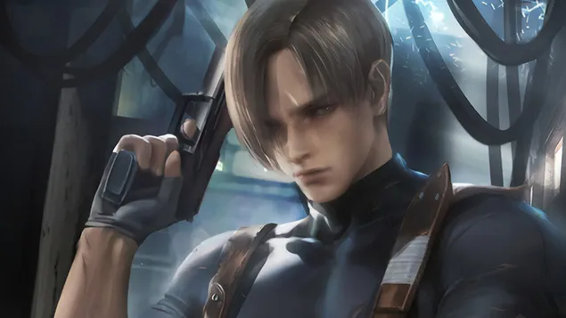 Leon S. Kennedy - Resident Evil 2 (videospeletjie) 4K muurpapier