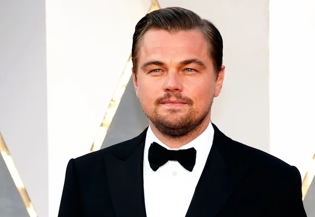 Leonardo Dicaprio in a tuxedo just before attending a night out