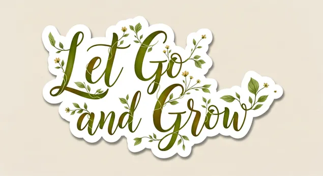 lascia andare e cresci - citazione ispiratrice di foglie verdi scarica