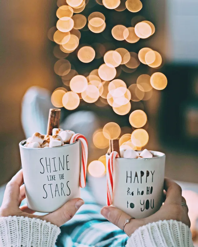 มาอบอุ่นวันหยุดตอนเช้ากับช็อคโก้ร้อนๆ กับ Marshmallows 4K วอลเปเปอร์