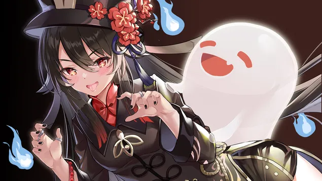 Let the Living Beware'Hu Tao'-Genshin Impact（アニメビデオゲーム） 4K 壁紙