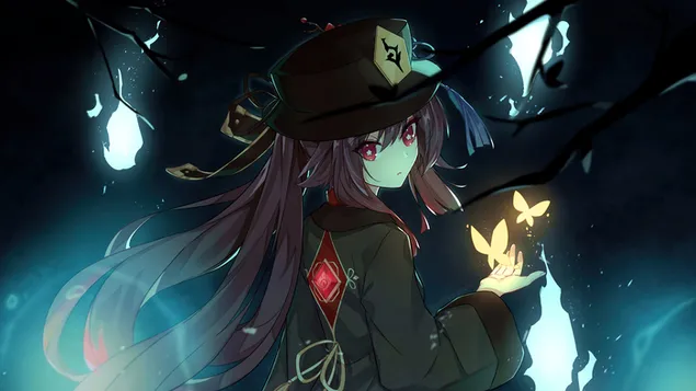 Laat die Lewendes Pasop 'Hu Tao' | Genshin Impact (Anime-videospeletjie) 4K muurpapier