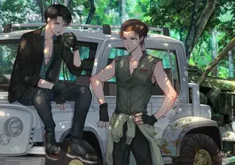 Levi Ackerman Eren Yeager - L'Attaque des Titans 2K fond d'écran