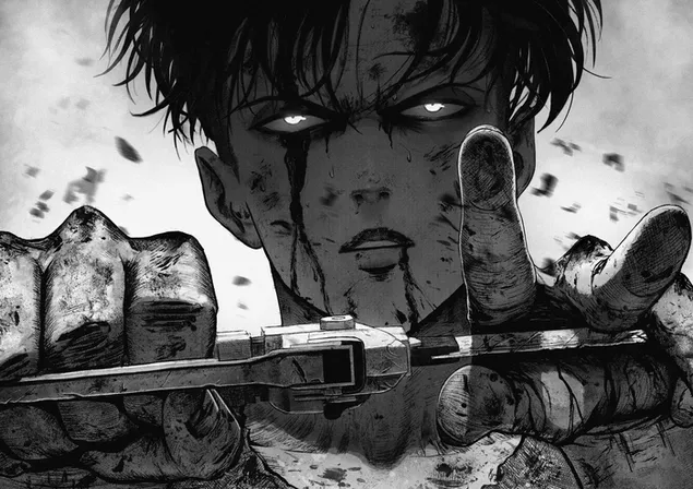 Mirada enojada asesina de Levi Ackerman HD fondo de pantalla