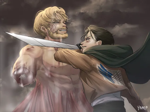 levi ackerman & zeke yeager - geoine daehan gonggyeog daunrodeu