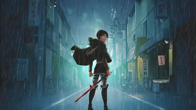 levijs stav viens ara uz ielas lietu | uzbrukums titanam lejupieladet