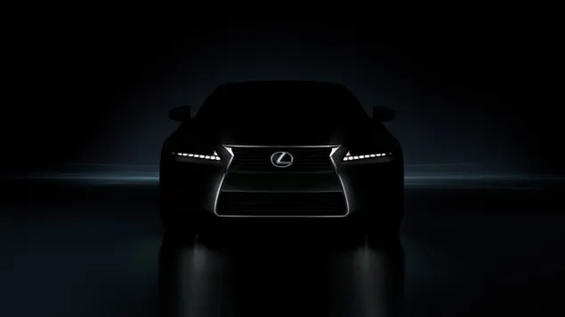 Lexus met hoofligte aan in die donker aflaai
