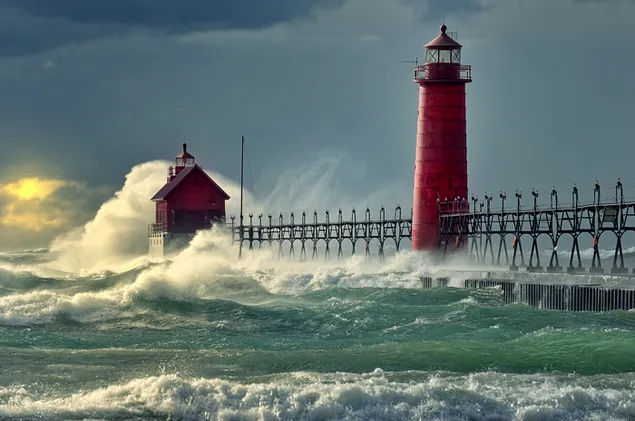 嵐の中の灯台