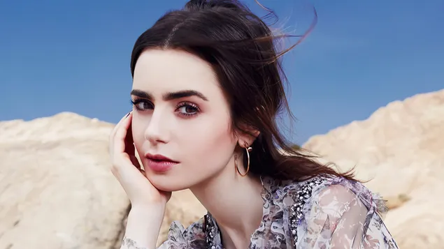 'Lily Collins' Magnifique Actrice Anglo Américaine HD Fond D'écran