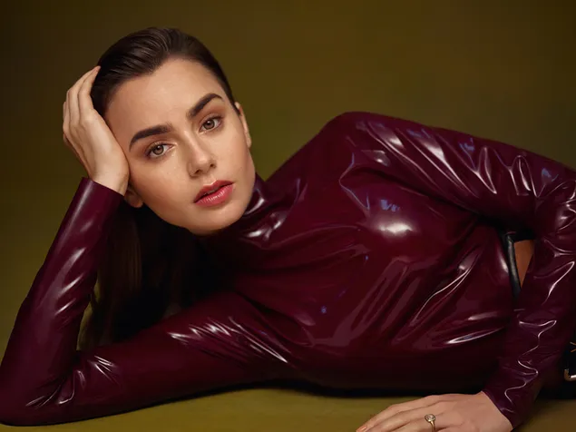 'Lily Collins' dalam Vogue Arabia Photoshoot 4K kertas dinding