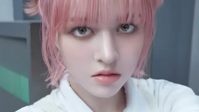 lily van nmixx (kpop band) in love me like this mv shoot aflaai