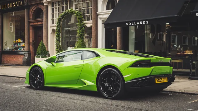 Lime groene Lamborghini