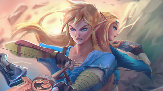 Link with Zelda - The Legend of Zelda (Videojuego de Anime)