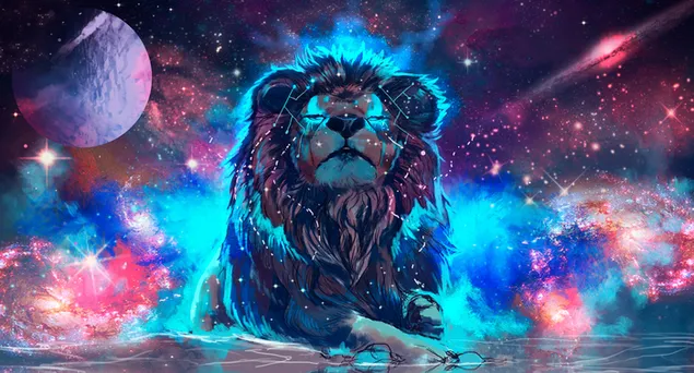 Löwe künstlerisch 4K Hintergrundbild