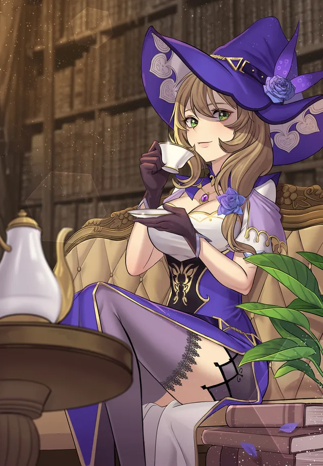 麗莎喝茶的樂趣 | 原神衝擊 HD 壁紙