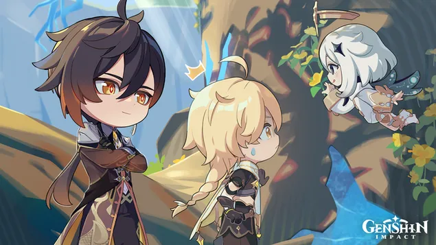 Kahramanların küçük çocuk versiyonu | Ganshin Etkisi HD duvar kağıdı