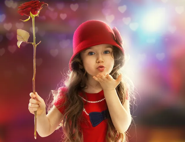 Kleines Mädchen im roten Hut herunterladen