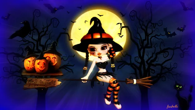 Petita bruixa de Halloween baixada