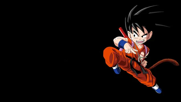 Hình nền Son Goku bé nhỏ trên nền đen HD