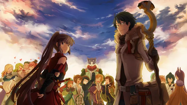 Log Horizon: Akatsuki e Shiroe 4K papel de parede