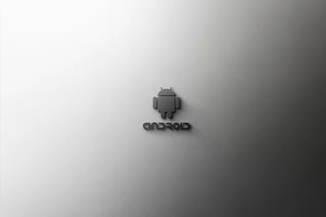 logo Android metalik selesai unduhan