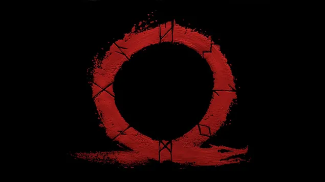 Logo bulat merah dan hitam dewa Perang unduhan
