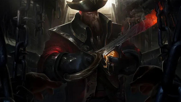 (LOL) League of Legends - Kapitein Gangplank 4K achtergrond