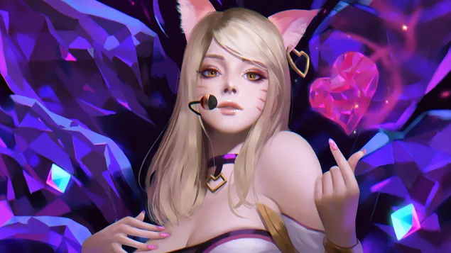 (LOL) League of Legends - Popstar K/DA Ahri کاغذدیواری  4K