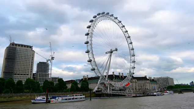 London River Cruise og se det fantastiske London Eye Wheel 4K tapet
