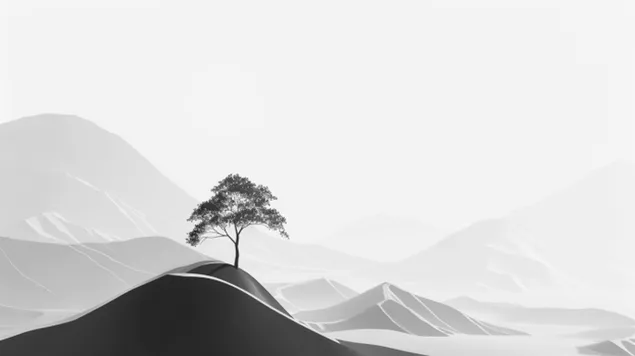 lone sentinel: ein monochromatisches bergpanorama herunterladen