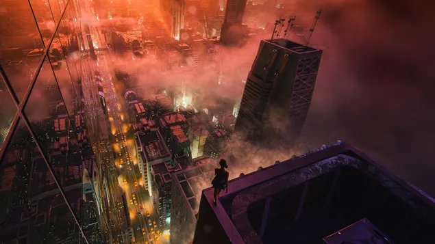 osamele dievca v budove na vrchole mesta stiahnut