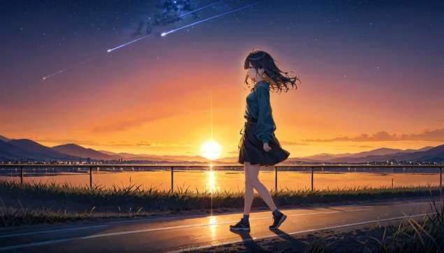 usamljena djevojka blizu rijeke preuzmi