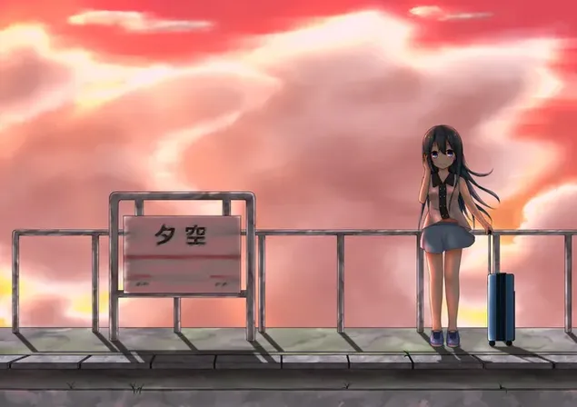 Lonely Girl Waithing For Her New Journey 