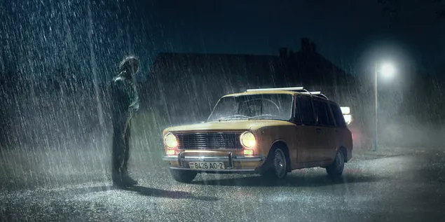 Sebelah sunyi dan malam hujan 4K kertas dinding