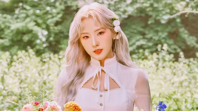 Haseul de Loona a la sessió de fotos del MV "Flip That". 4K fons de pantalla