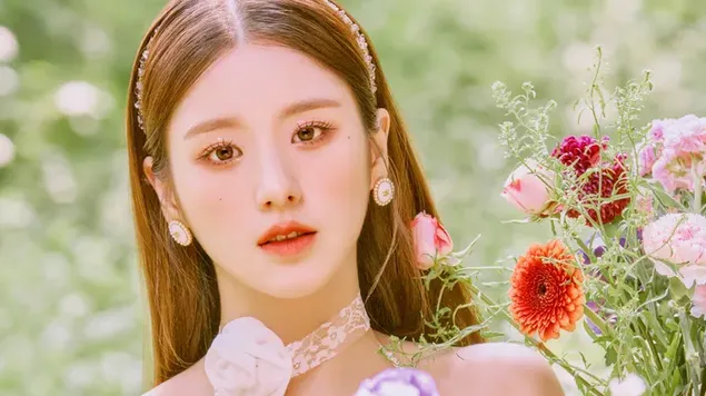 Heejin de Loona a la sessió de fotos del MV "Flip That". 4K fons de pantalla