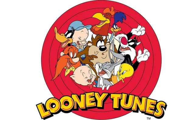 Looney tunes behang, porky pig, unmanaged sam, daffy duck 2K achtergrond