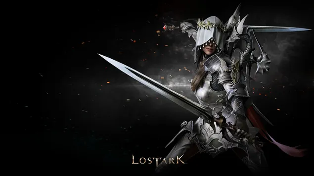 Lost ark online war game assian character hunter women 4K bakgrund
