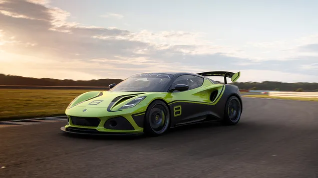 Lotus Emira GT4 Concept vaizdas iš priekio ir šono atsisiųsti