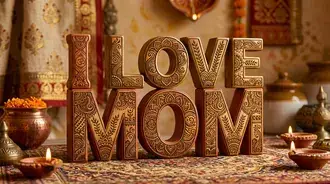 slavnostni dekorace s motivem henny s motivem drevenych pismen love mom stahnout