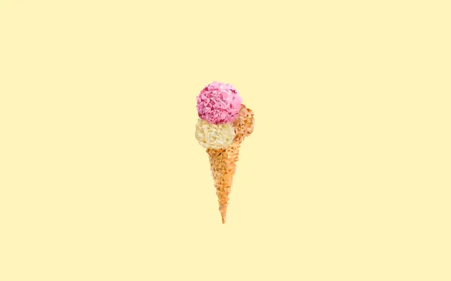 Arte digital minimalista de helado de baja poli.
