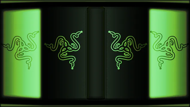 緑と黒の背景に Razer のロゴ