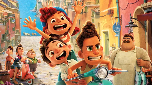 Luca con Alberto y Giulia - Película de Disney X Pixar 'LUCA' [2021] 4K fondo de pantalla