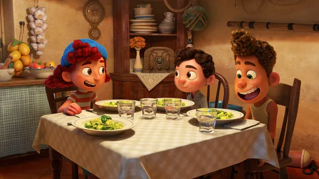 Luca avec Alberto et Giulia - Film Disney X Pixar 'LUCA' (2021) 4K fond d'écran