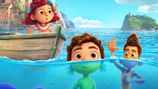 Luca with Alberto & Giulia - Disney X Pixar Movie 'LUCA' 4K wallpaper