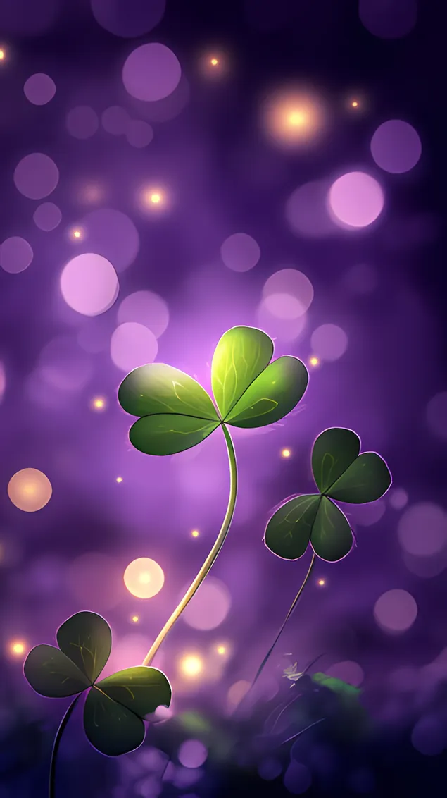 Semanggi Bertuah dalam Fantasi Ungu 2K kertas dinding