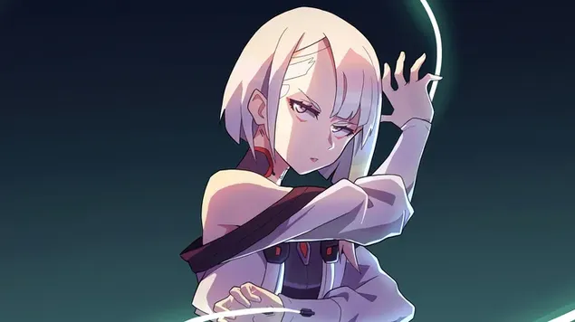 Arte de Lucy (Aoi Yuki) del anime Cyberpunk: Edgerunners 4K fondo de pantalla